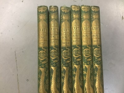 Lot 1720 - Oliver Goldsmith - A history of the Earth and Animated Nature, 6 volumes, original green tooled cloth bindings, 73 colour plates, c. 1850s