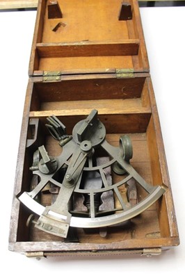 Lot 2581 - Brass sextant by Troughton & Simms of London, in wooden case