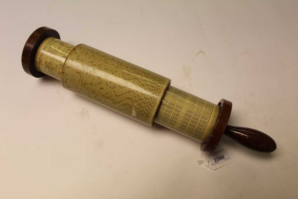 Lot 2590 - Fuller's Spiral Slide Rule calculator with mahogany ends