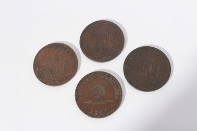 Lot 547 - Commonwealth - 19th century mixed trade penny tokens to include Australia, Melbourne T Stokes 'Military Ornament, Button etc' 1862 VF, Sydney, Iredale & Co (undated) AVF scarce, Geelong R.P. Parker...
