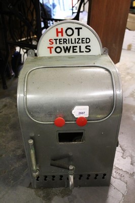 Lot 2607 - Vintage Cafe Machine 'Hot Sterilized Towels', 56cm in height