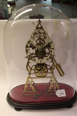 Lot 2623 - 19th century brass skeleton clock by Webster, London