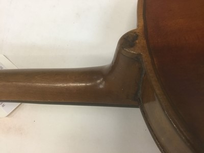 Lot 2624 - Violin with label for Edward Withers, circa 1900, single piece back measuring 36.5cm long including nose