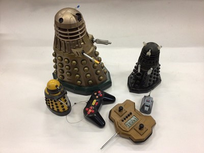 Lot 1829 - BBC / Terry National Remote control Dalek together with other Doctor Who models
