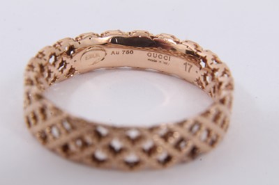 Lot 66 - Gucci 18ct rose gold 'Diamantissima' ring, in original box