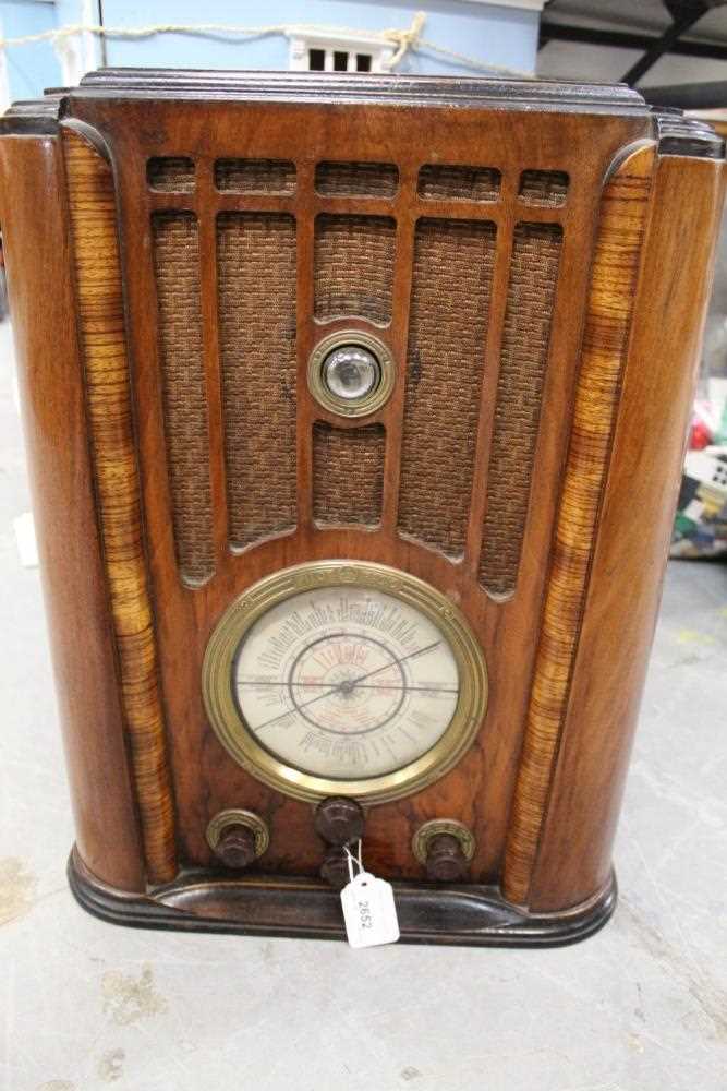 Lot 2652 - Large 1930s Art Deco style Pilot radio receiver, model U650, in wooden case