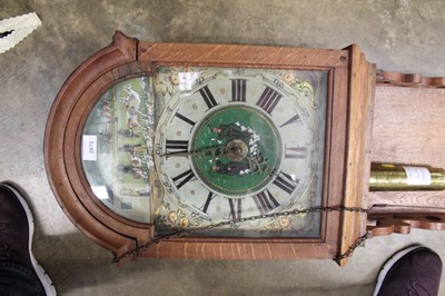 Lot 2673 - 19th century Dutch wall clock with painted figural dial and weight driven movement with alarm