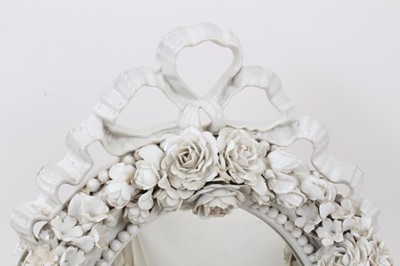 Lot 175 - Late 19th century Meissen porcelain framed easel mirror/dressing table mirror
