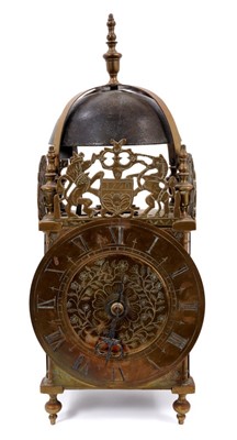 Lot 958 - 19th century brass lantern clock with pendulum