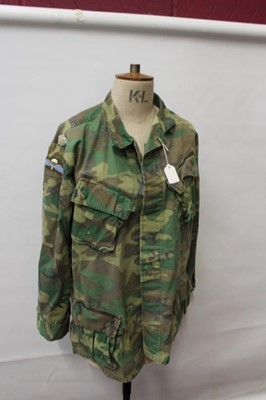 Lot 684 - American Airborne M65 Field Jacket with embroidered badge and Majors rank badges