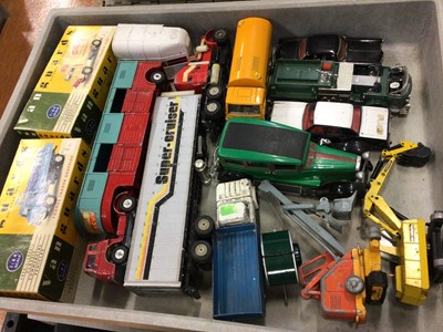 Lot 1825 - Diecast unboxed selection of lorries, cars, trains etc.