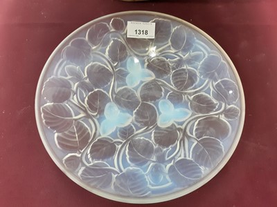 Lot 1318 - French iridescent glass dish by Arrers - hazelnuts