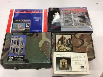 Lot 1826 - Britains European Farmhouse Tactical Scene boxed (x2) Famous landmarks, Horseguards plus other boxed dioramas (qty)
