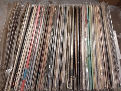 Lot 2335 - Selection of L.P and 12 inch records including Billy Joel, Culture Club, Elvis, Queen, Michael Jackson etc, in two boxes