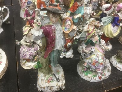 Lot 137 - Collection of 19th century and later Continental porcelain figurines