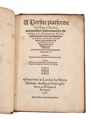 Lot 689 - Scot, Reynolde - A Perfite Platforme of a Hoppe Garden