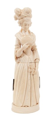 Lot 769 - 19th century carved Dieppe ivory figure of Marie Antoinette