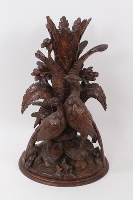 Lot 886 - Late 19th / early 20th century Black Forest carved lamp base