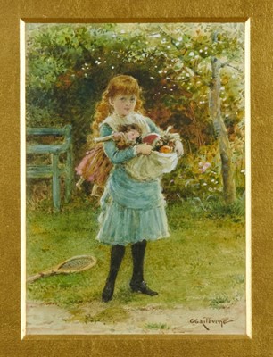 Lot 1020 - George Goodwin Kilburne (1839-1924) watercolour and bodycolour - Going Out to Play, signed, 17.5cm x 12.5cm, in glazed gilt frame 
Provenance: Chris Beetles Ltd, London, March 18th 2019.