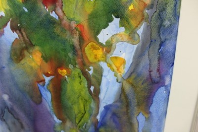 Lot 171 - Annelise Firth watercolour - abstract, signed and dated 2020, 49.5cm x 61cm, in glazed frame
