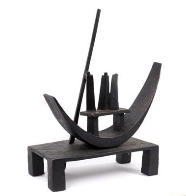 Lot 1298 - *Jonathan Clarke, limited edition bronze sculpture - figures in a gondola, initialled and numbered 7/9