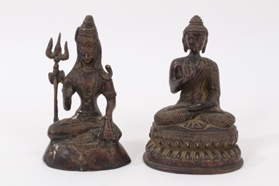 Lot 776 - Old Indian bronze figure of Buddha and one other (2)