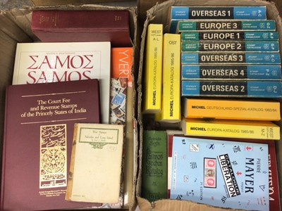 Lot 410 - Five boxes of stamp related books and catalogues