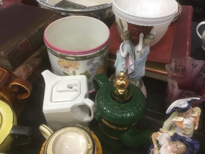 Lot 135 - Collection of novelty teapots, together with antique books, Paragon tea service, figurines and sundries