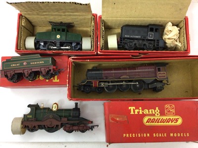 Lot 1841 - Railway Two boxes Triang railway including carriages, buildings etc, Trix station plus some Dinky cars