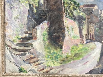 Lot 26 - Maria Samora, 1930s oil on canvas - Positano, signed, dated Sept. 13