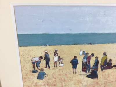 Lot 34 - Arthur Hackney (b. 1925) gouache - Figures on a beach, signed and dated