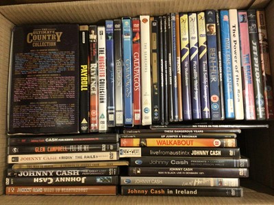 Lot 500 - 12 boxes of DVDs including boxed sets, Eternally Elvis, Poirot collection etc