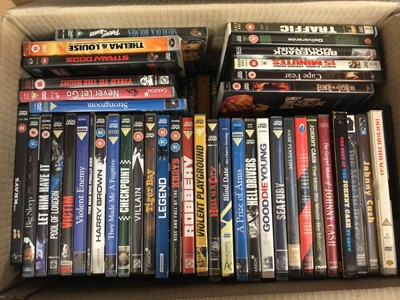 Lot 500 - 12 boxes of DVDs including boxed sets, Eternally Elvis, Poirot collection etc