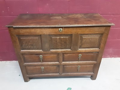 Lot 864 - 18th century oak mule chest