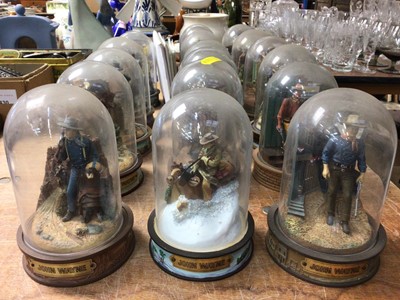 Lot 431 - Collection John Wayne figures under glass domes