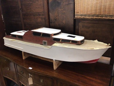 Lot 426 - Model river boat with engine, accessories and paper plans