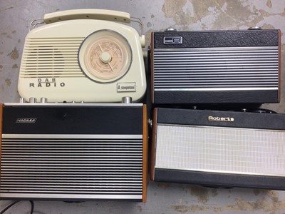 Lot 402 - Four vintage radios including Roberts and Carlsbro Sherwood Junior amp