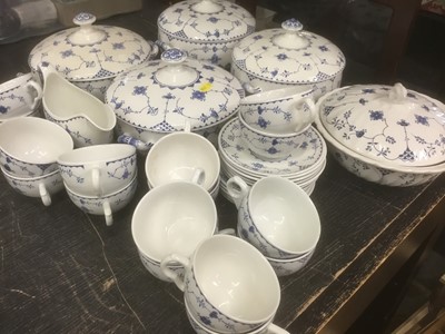 Lot 151 - Service of Masons and similar Blue and White Denmark pattern tablewares and teawares