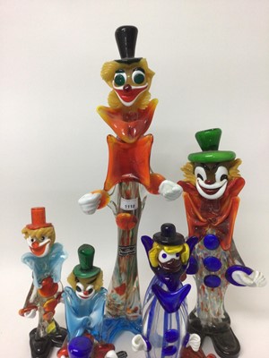 Lot 1118 - Collection of Murano glass clowns (7)