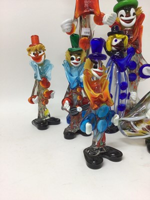 Lot 1118 - Collection of Murano glass clowns (7)