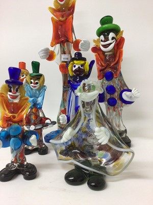 Lot 1118 - Collection of Murano glass clowns (7)