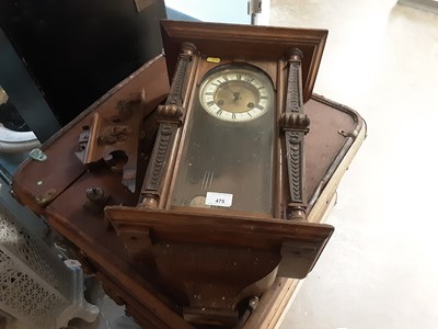 Lot 475 - Edwardian hanging wall clock and sewing machine