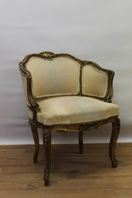 Lot 1267 - 19th century French gilt framed tub chair