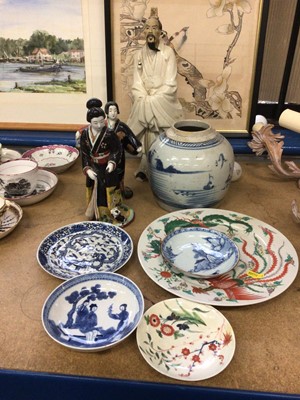 Lot 207 - Oriental porcelain dishes and figures