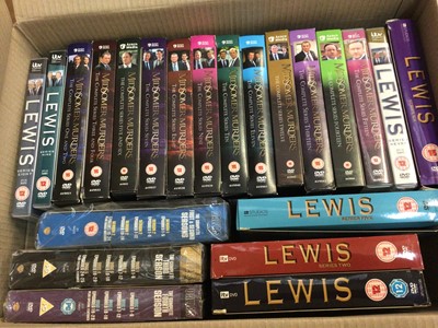Lot 427 - 12 boxes of DVDs including TV boxed set series, James Bond films etc