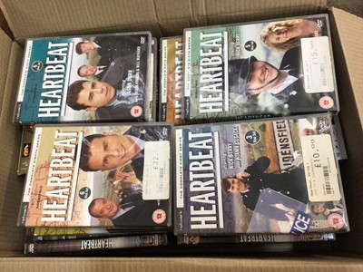 Lot 427 - 12 boxes of DVDs including TV boxed set series, James Bond films etc