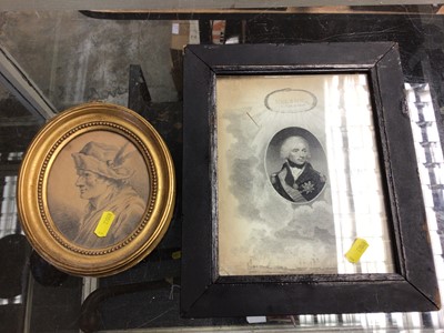 Lot 241 - Framed Nelson commemorative print together with a pencil sketch, inscribed to label verso - Drawn 179... by James Wyatt
