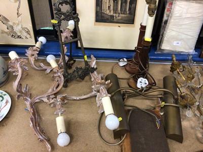 Lot 208 - Collection of various wall lights and sundries