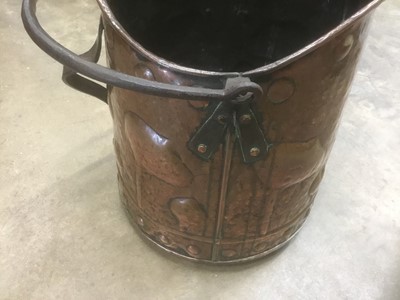 Lot 143 - Art Nouveau copper coal bucket