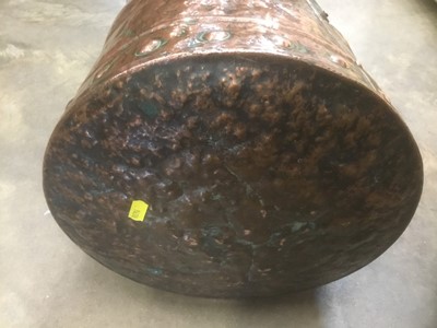 Lot 143 - Art Nouveau copper coal bucket